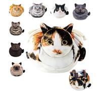 Cute Cat Drawstring Makeup Bag,Cat Cosmetic Toiletry Travel Purse,Lay Flat Makeup Bag Gifts for Feline Lovers