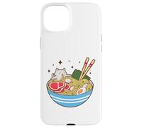 Cute Cat Eating Ramen Bowl Kawaii Food Coque pour iPhone 15 Plus