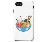 Cute Cat Eating Ramen Bowl Kawaii Food Coque pour iPhone SE (2020) / 7/8