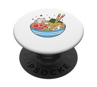 Cute Cat Eating Ramen Bowl Kawaii Food PopSockets PopGrip Adhésif