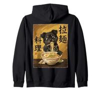 Cute Cat Eating Ramen Noodles Funny Japan Kawaii Cats Sweat à Capuche