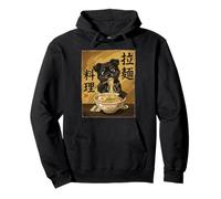 Cute Cat Eating Ramen Noodles Funny Japan Kawaii Cats Sweat à Capuche