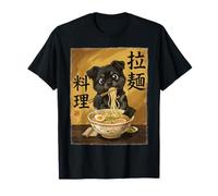 Cute Cat Eating Ramen Noodles Funny Japan Kawaii Cats T-Shirt