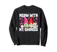 Cute Cat Gnomes for Women Funny Cat Meow with My Gnomies Sweatshirt