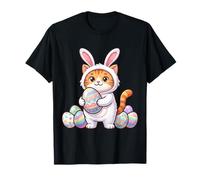 Cute Cat in Bunny Costume Easter Egg Hunt Orange Tabby T-Shirt