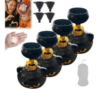 Cute Cat Paw Foam Soap Dispenser, Black Cat Paw Soap Dispenser, Refillable Cats Paw Print Soaps, Halloween Kitty Foaming Pump Bottle Creates Paw-Shaped Foam for Bathroom Kitchen (4pcs)