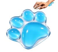 Cute Cat Paw Wrist Rest - Silicone Cushion | 3D Non-Slip Ergonomic Pad | Soft Gel Desktop Support, Pink Clear Aesthetic, Waterproof Dirt Resistant, for Office Laptop Typing, 4.7x4 Inch