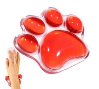 Cute Cat Paw Wrist Rest - Silicone Cushion | 3D Non-Slip Ergonomic Pad | Soft Gel Desktop Support, Pink Clear Aesthetic, Waterproof Dirt Resistant, for Office Laptop Typing, 4.7x4 Inch