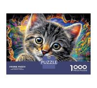 Cute Cat Puzzle 1000 Pièces Difficile-Jeu De Réflexion pour Adultes Et Enfants (14+),Jeu De Défi Intellectuel 52x38cm/1000pcs