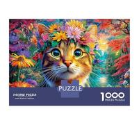 Cute Cat Puzzle 1000 Pièces Difficile-Jeu De Réflexion pour Adultes Et Enfants (14+),Jeu De Défi Intellectuel 38x26cm/1000pcs