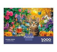 Cute Cat Puzzle 1000 Pièces pour Adultes Et Adolescents De 14 Ans Et Plus, Jeu De Défi Intellectuel 70x50cm/1000pcs