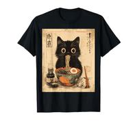 Cute Cat Ramen Bowl Japanese Kawaii Anime Ukiyo-e Cat Ramen T-Shirt