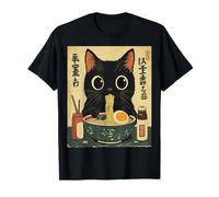Cute Cat Ramen Bowl Japanese Kawaii Anime Ukiyo-e Cat Ramen T-Shirt