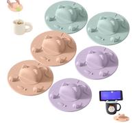 Cute Cat Silicone Tea Bag Holder & Mug Topper - Heat Resistant Squeezer Lid Prevents String Slipping - 3mm Thick Cover for Coffee & Milk Tea - Dishwasher Safe Gifts (Mixed,6Pcs)