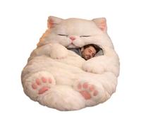 Cute Cat Sleeping Bag, Washable Warm Sleep Bag for Adults, Portable Indoor Sleeping Bags with Soft Plush Design, Home and Dorm Accessory Bags for Bedroom Living Room Apartment