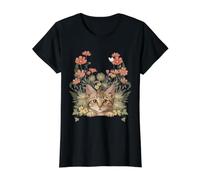 Cute Cat Wildflower Garden Floral Kitten Lover T-Shirt Graphique avec Valeur