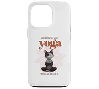 Cute Cat Yoga Spiritual Meditation Zen Balance Namaste Om Coque pour iPhone 13 Pro