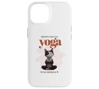 Cute Cat Yoga Spiritual Meditation Zen Balance Namaste Om Coque pour iPhone 14