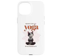 Cute Cat Yoga Spiritual Meditation Zen Balance Namaste Om Coque pour iPhone 15