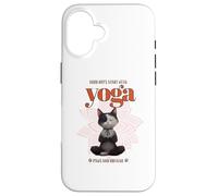 Cute Cat Yoga Spiritual Meditation Zen Balance Namaste Om Coque pour iPhone 16