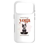 Cute Cat Yoga Spiritual Meditation Zen Balance Namaste Om Coque pour iPhone 17 Pro