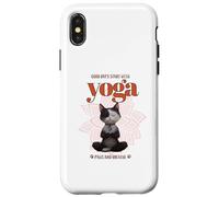 Cute Cat Yoga Spiritual Meditation Zen Balance Namaste Om Coque pour iPhone X/XS