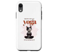 Cute Cat Yoga Spiritual Meditation Zen Balance Namaste Om Coque pour iPhone XR