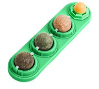 Cute Catnip Toys, Wall Mounted Chew Balls, 4 Piece Cat Toy Set with Rotating Design, Cat Chew Toy with Natural Material, Cats Toys with Interactive Style, Pet Tools for Indoor Training & Exercise