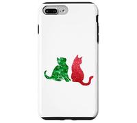 Cute Cats Christmas Red Green Sparkle Holidays Coque pour iPhone 7 Plus/8 Plus
