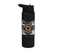 Cute Cats Total Solar Eclipse 12 août 2026 Événement d'astronomie Stainless Steel Insulated Water Bottle