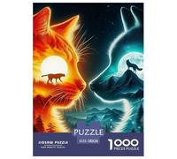 Cute Chat 1000 Pièces Puzzle pour Adultes Jeu Stimulant Divertissement Apaisant Cultiver l'esprit D'équipe pour Hommes, Femmes, Seniors 38x26cm/1000pcs