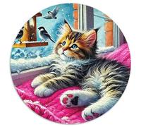 Cute Chat 1000 Pièces Puzzle pour Adultes Jeux Éduchatifs Divertissement Apaisant Entraîner La Mémoire du Cerveau pour Adultes Et Enfants De 14 Ans Et Plus 1000pcs (67.5x67.5cm)