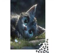 Cute Chat Lying on The GrassPuzzles 1000 Pièces pour Adultes, Jeux ÉduChatifs