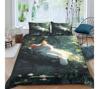 Cute Chat Resting Parure de Lit Confortable Microfibre Hypoallergique 3 pièces Fantaisie Nature Art Ensemble De Literie avec Fermeture Éclair Résistante for Couple Super King（260x220cm）