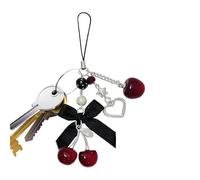 Cute Cherry Keyring - Acrylic Pendant Chain Charm, Collectable Novelty Accessory, Stylish Bag Decoration | Women Girls Men Family Friends Colleagues Party, Perfect for Trendy Personal Accessories