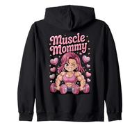 Cute Chibi Anime Muscle Mommy Weightlifting Fitness Girl Sweat à Capuche