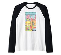 Cute Chibi Character Portrait Grid Pastel Pop Art Cartoon Manche Raglan