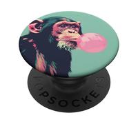 Cute Chimpanzee Monkey Primate Portrait Chimp PopSockets PopGrip Adhésif