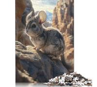 Cute Chinchilla on Rock Puzzle 1000 Pièces Cadeau Unique Jeu Éducatif Défi Jouet À De Qualité Supérieure Peinture Art pour Adultes Et Enfants À Partir De 14 Ans 1000pcs (40x28cm)