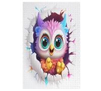 Cute Chouette Puzzle en Bois 1000 Pièces, DIY, Divertissement Créatif, Cadeau, Amusement, Puzzles Classiques pour Adultes Et Enfants À Partir De 12 Ans, (78×53cm)