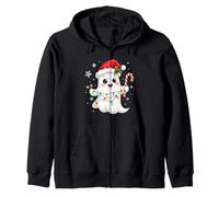 Cute Christmas Ghost Kawaii Santa Candy Cane Funny Xmas Sweat à Capuche