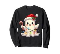 Cute Christmas Ghost Kawaii Santa Candy Cane Funny Xmas Sweatshirt