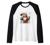 Cute Christmas GNOME Cute Snowflake Patterns White Winter Manche Raglan
