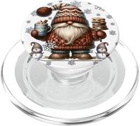 Cute Christmas GNOME Cute Snowflake Patterns White Winter PopSockets PopGrip pour MagSafe