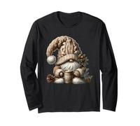 Cute Christmas GNOME for Women with Hot Cocoa Mug for Xmas Manche Longue