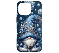 Cute Christmas GNOME in Winter Dress for Xmas Blue Snowflake Coque pour iPhone 16 Pro