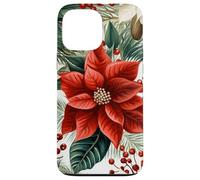 Cute Christmas Poinsettia Red Flower White Floral Winter Coque pour iPhone 13 Pro Max