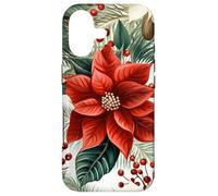 Cute Christmas Poinsettia Red Flower White Floral Winter Coque pour iPhone 17