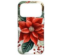 Cute Christmas Poinsettia Red Flower White Floral Winter Coque pour iPhone 17 Pro
