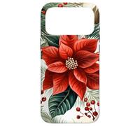 Cute Christmas Poinsettia Red Flower White Floral Winter Coque pour iPhone 17 Pro Max